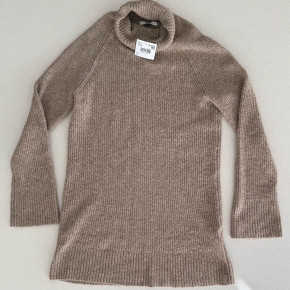 NWT American Apparel Knit Turtle Neck Ribbed Long Sleeve Tunic Sweater - Picture 2 of 5